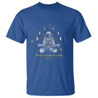 Astronaut Total Solar Eclipse 2024 T Shirt Meditating American Totality April 8 Galaxy Astronomy Lover - Wonder Print Shop