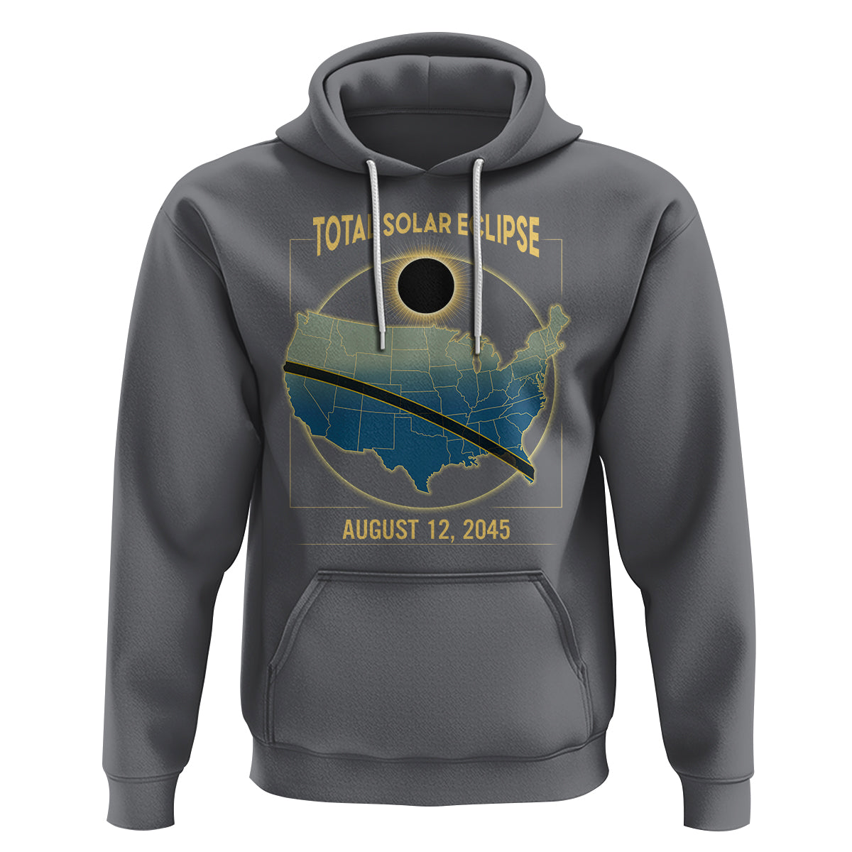 Total Solar Eclipse 2045 Hoodie American Totality Tour Map August 12 - Wonder Print Shop