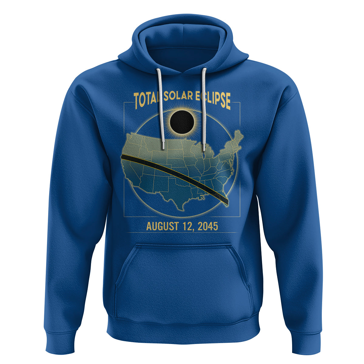 Total Solar Eclipse 2045 Hoodie American Totality Tour Map August 12 - Wonder Print Shop
