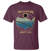 Total Solar Eclipse 2045 T Shirt American Totality Tour Map August 12 - Wonder Print Shop