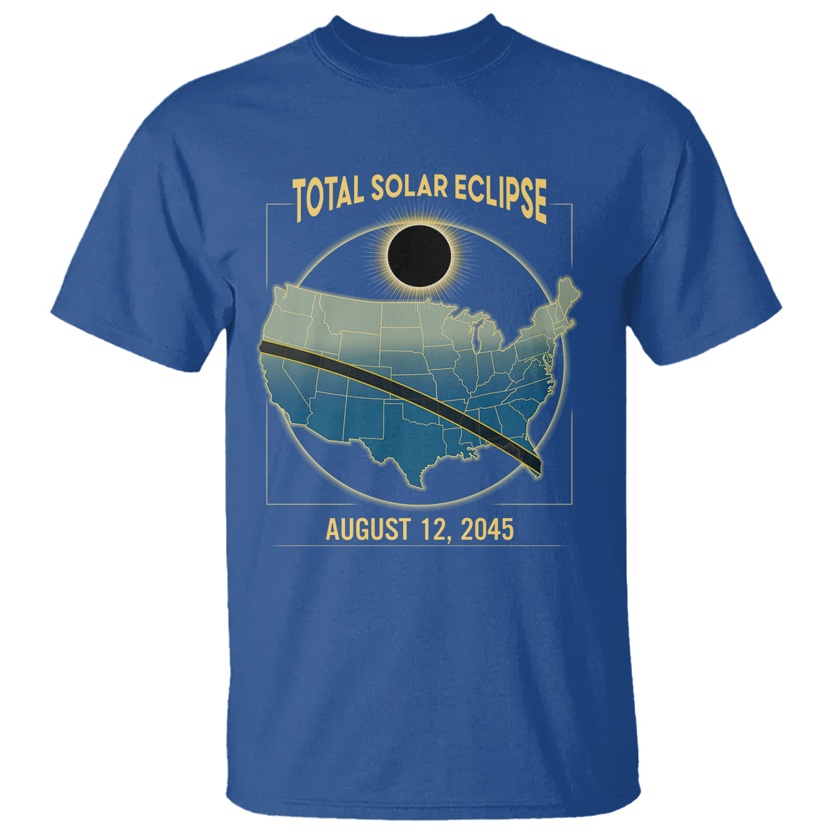 Total Solar Eclipse 2045 T Shirt American Totality Tour Map August 12 - Wonder Print Shop