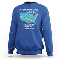 Total Solar Eclipse 2045 Sweatshirt My Totality Bucket List 2017 2024 2045 Tour Map - Wonder Print Shop