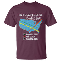 Total Solar Eclipse 2045 T Shirt My Totality Bucket List 2017 2024 2045 Tour Map - Wonder Print Shop
