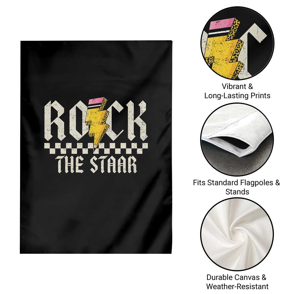 Rock The STAAR Day Garden Flag Texas Teacher Student Motivational Testing