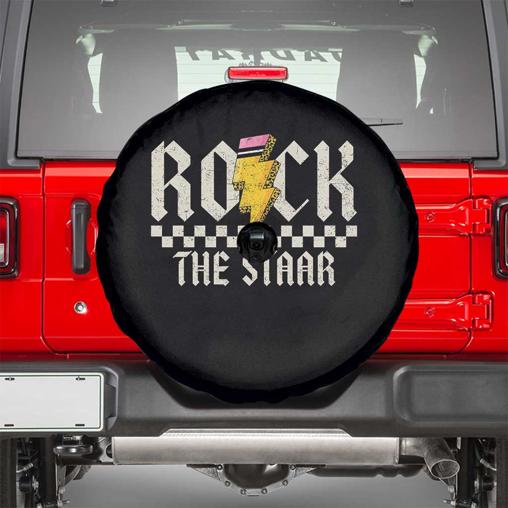 Rock The STAAR Day Spare Tire Cover Texas Teacher Student Motivational Testing