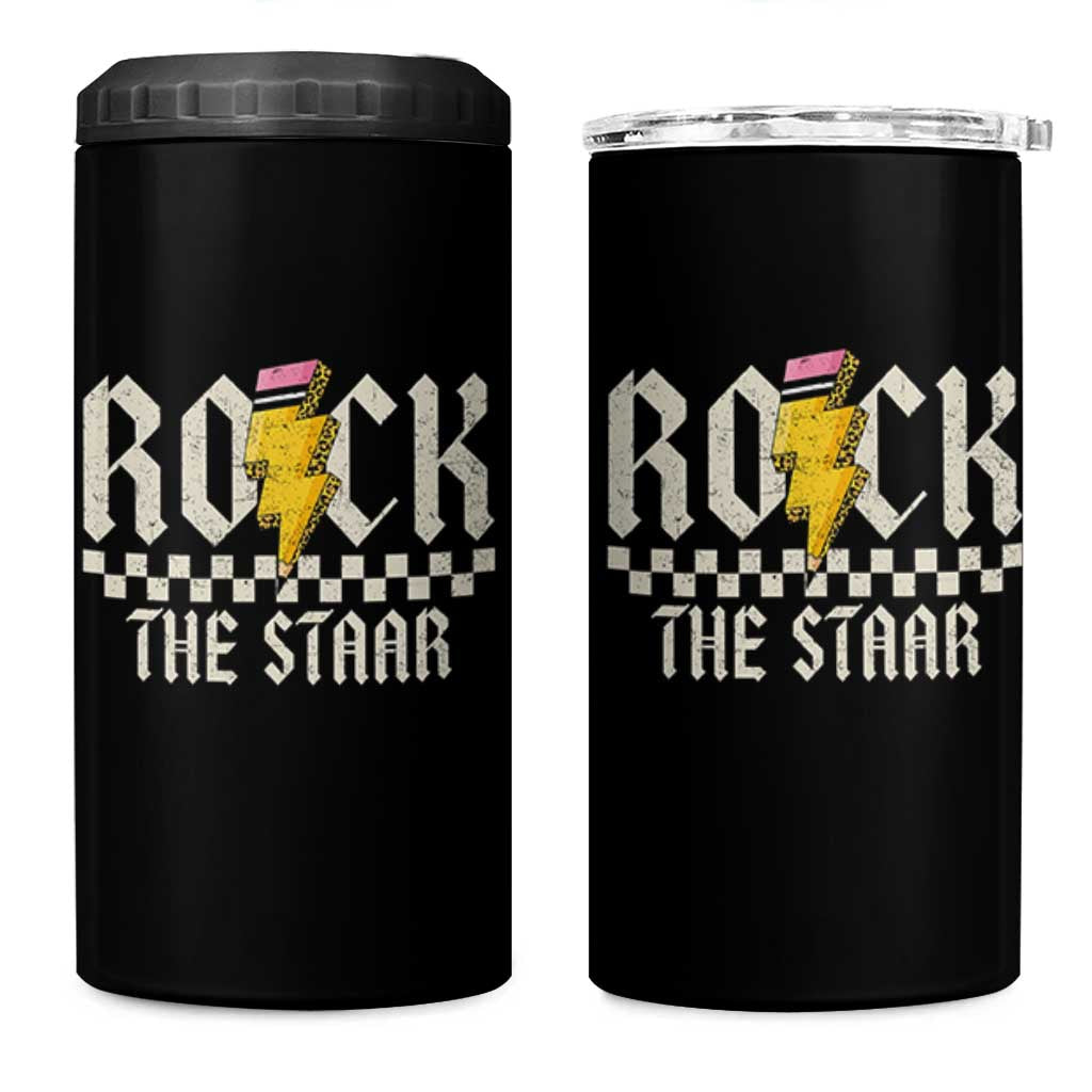 Rock The STAAR Day 4 in 1 Can Cooler Tumbler Texas Teacher Student Motivational Testing