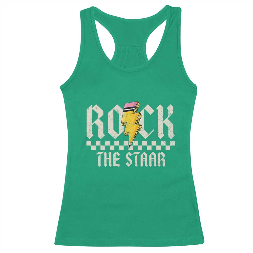 Rock The STAAR Day Racerback Tank Top Texas Teacher Student Motivational Testing