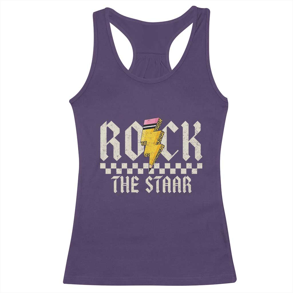 Rock The STAAR Day Racerback Tank Top Texas Teacher Student Motivational Testing