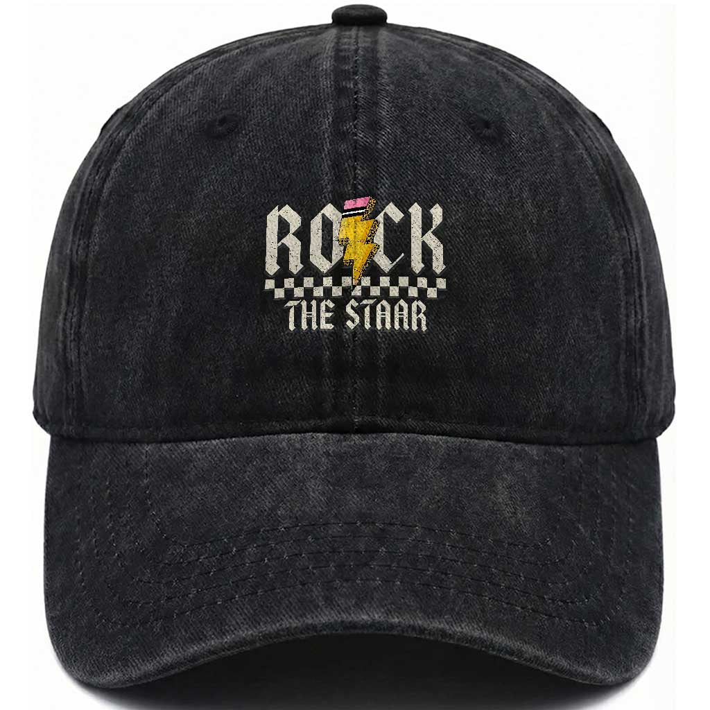 Rock The STAAR Day Washed Cotton Baseball Cap Texas Teacher Student Motivational Testing