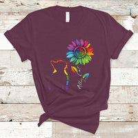 Gay Ally T Shirt LGBT Pride Ally Cat Gay Pride Rainbow Cat Sunshine Sunflower - Wonder Print Shop
