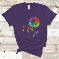 Gay Ally T Shirt LGBT Pride Ally Cat Gay Pride Rainbow Cat Sunshine Sunflower - Wonder Print Shop