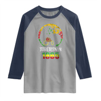 Juneteenth 1865 Raglan Shirt Retro Black Woman Pride