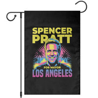 Spencer Pratt for Mayor Los Angeles Synthwave Graphic Garden Flag Retro Neon California Supporter
