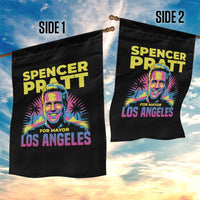 Spencer Pratt for Mayor Los Angeles Synthwave Graphic Garden Flag Retro Neon California Supporter
