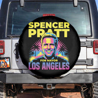 Spencer Pratt for Mayor Los Angeles Synthwave Graphic Spare Tire Cover Retro Neon California Supporter