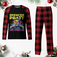 Spencer Pratt for Mayor Los Angeles Synthwave Graphic Plaid Pajama Set Retro Neon California Supporter