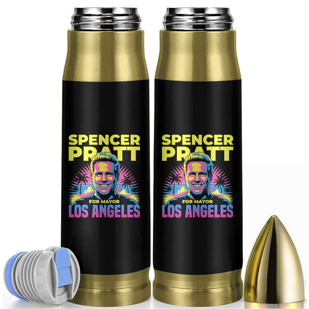 Spencer Pratt for Mayor Los Angeles Synthwave Graphic Bullet Tumbler Retro Neon California Supporter