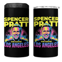 Spencer Pratt for Mayor Los Angeles Synthwave Graphic 4 in 1 Can Cooler Tumbler Retro Neon California Supporter
