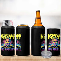 Spencer Pratt for Mayor Los Angeles Synthwave Graphic 4 in 1 Can Cooler Tumbler Retro Neon California Supporter