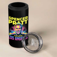 Spencer Pratt for Mayor Los Angeles Synthwave Graphic 4 in 1 Can Cooler Tumbler Retro Neon California Supporter