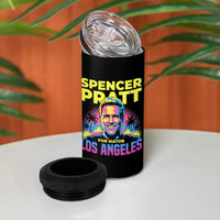 Spencer Pratt for Mayor Los Angeles Synthwave Graphic 4 in 1 Can Cooler Tumbler Retro Neon California Supporter