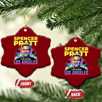 Spencer Pratt for Mayor Los Angeles Synthwave Graphic Ceramic Ornament Retro Neon California Supporter