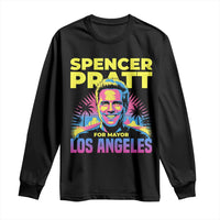 Spencer Pratt for Mayor Los Angeles Synthwave Graphic Long Sleeve Shirt Retro Neon California Supporter