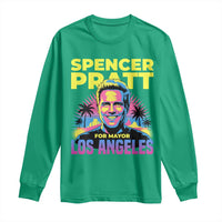 Spencer Pratt for Mayor Los Angeles Synthwave Graphic Long Sleeve Shirt Retro Neon California Supporter