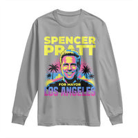 Spencer Pratt for Mayor Los Angeles Synthwave Graphic Long Sleeve Shirt Retro Neon California Supporter