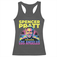 Spencer Pratt for Mayor Los Angeles Synthwave Graphic Racerback Tank Top Retro Neon California Supporter