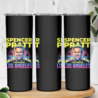 Spencer Pratt for Mayor Los Angeles Synthwave Graphic Skinny Tumbler Retro Neon California Supporter