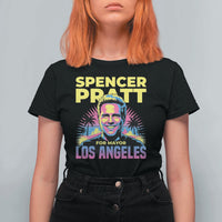 Spencer Pratt for Mayor Los Angeles Synthwave Graphic T Shirt For Women Retro Neon California Supporter