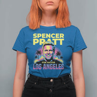Spencer Pratt for Mayor Los Angeles Synthwave Graphic T Shirt For Women Retro Neon California Supporter