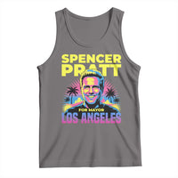Spencer Pratt for Mayor Los Angeles Synthwave Graphic Tank Top Retro Neon California Supporter