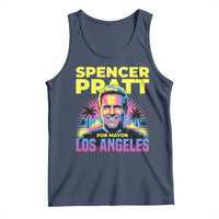 Spencer Pratt for Mayor Los Angeles Synthwave Graphic Tank Top Retro Neon California Supporter