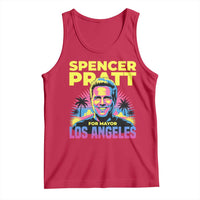 Spencer Pratt for Mayor Los Angeles Synthwave Graphic Tank Top Retro Neon California Supporter