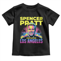 Spencer Pratt for Mayor Los Angeles Synthwave Graphic Toddler T Shirt Retro Neon California Supporter