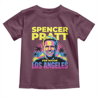 Spencer Pratt for Mayor Los Angeles Synthwave Graphic Toddler T Shirt Retro Neon California Supporter