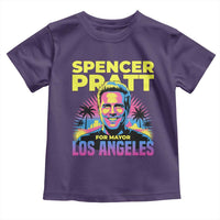 Spencer Pratt for Mayor Los Angeles Synthwave Graphic Toddler T Shirt Retro Neon California Supporter