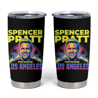 Spencer Pratt for Mayor Los Angeles Synthwave Graphic Tumbler Cup Retro Neon California Supporter