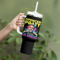 Spencer Pratt for Mayor Los Angeles Synthwave Graphic Tumbler With Handle Retro Neon California Supporter