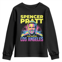 Spencer Pratt for Mayor Los Angeles Synthwave Graphic Youth Sweatshirt Retro Neon California Supporter
