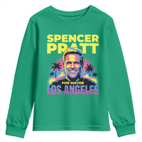 Spencer Pratt for Mayor Los Angeles Synthwave Graphic Youth Sweatshirt Retro Neon California Supporter