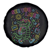 See You Later Alligator Last Day Of School Spare Tire Cover Cute Neon Chalkboard Kindergarten Graduation