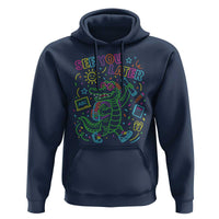 See You Later Alligator Last Day Of School Hoodie Cute Neon Chalkboard Kindergarten Graduation