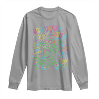 See You Later Alligator Last Day Of School Long Sleeve Shirt Cute Neon Chalkboard Kindergarten Graduation