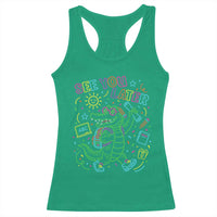 See You Later Alligator Last Day Of School Racerback Tank Top Cute Neon Chalkboard Kindergarten Graduation