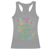 See You Later Alligator Last Day Of School Racerback Tank Top Cute Neon Chalkboard Kindergarten Graduation