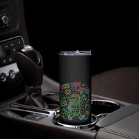 See You Later Alligator Last Day Of School Skinny Tumbler Cute Neon Chalkboard Kindergarten Graduation