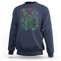 See You Later Alligator Last Day Of School Sweatshirt Cute Neon Chalkboard Kindergarten Graduation